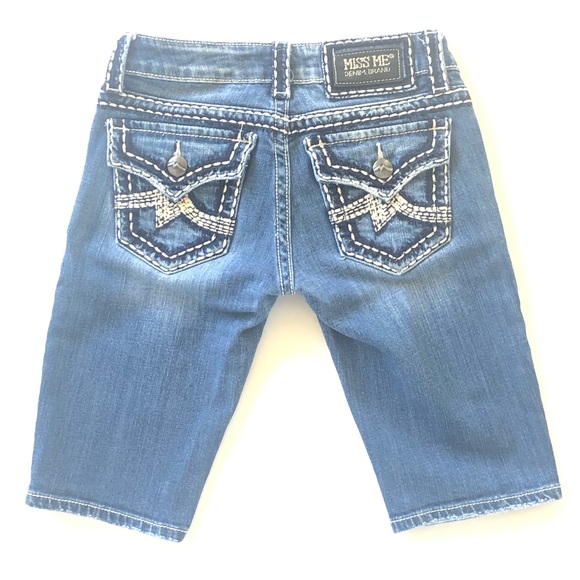 Miss Me Pants - 25 Miss Me Irene Bermuda Jeans Denim Shorts Bling